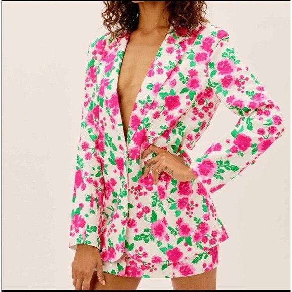 For Love And Lemons Jackets & Blazers - For Love And Lemons Tanner Boyfriend Blazer, Pink Carnation Size Medium